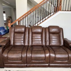 Ashley 3 Seat sofa with  2power recliners and Massagers