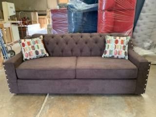 Sofa and loveseat mfg special dark chocolate fabric