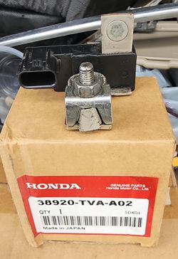 OEM negative battery cable terminal end with the integrated current sensor for a 2018 Honda Accord  part number 38920-TVA-A02.