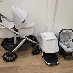 Uppababy Vista v2  stroller travel system  white