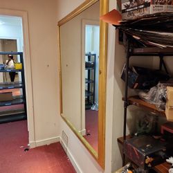 5' Square Gold Mirror