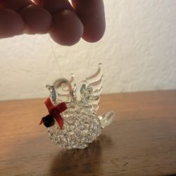 Christmas Dove Spun Glass