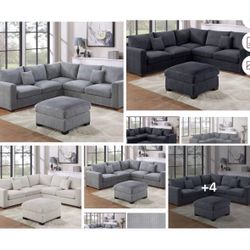 Sectional With Ottoman Set 99”x99”