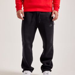 NWT $125 Nike Mens Tech Fleece Open-Hem Pants Size Mens L Large Black