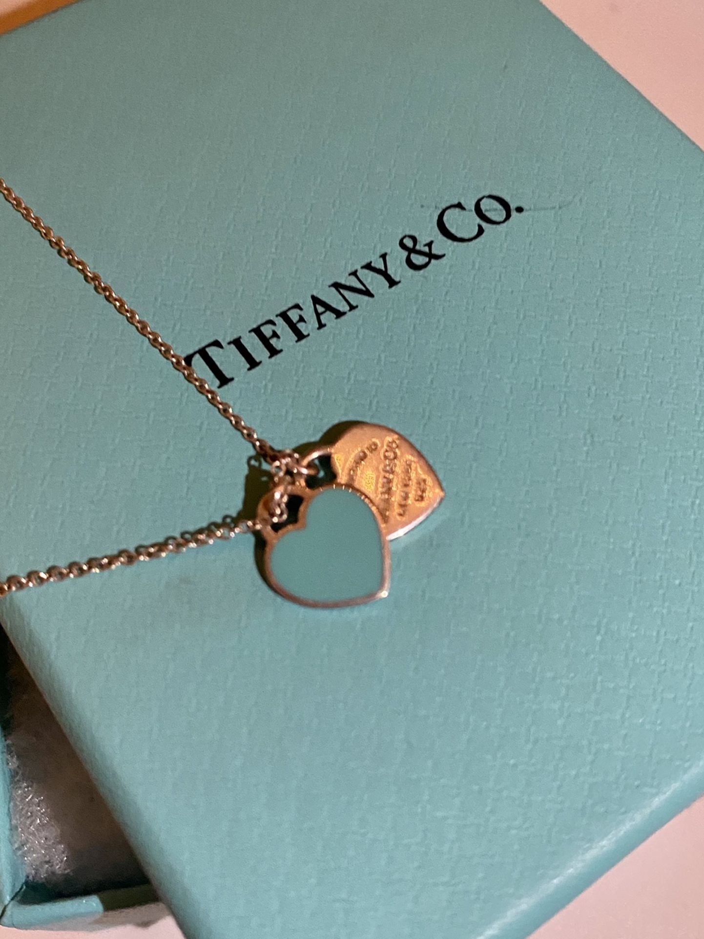 Tiffany Two Heart Pendant Necklace