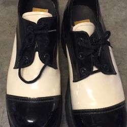 Space Time black and white boots mens 11