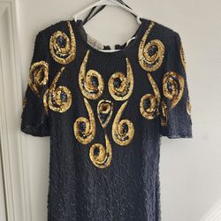 Vintage Sequin Dress Small
