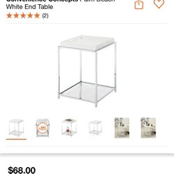 Convenience Concepts Palm Beach White End Table