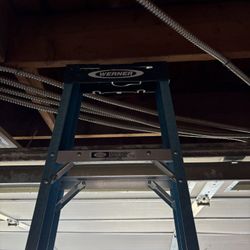 Werner 8 ft. H Fiberglass Step Ladder Type I 250 lb. capacity