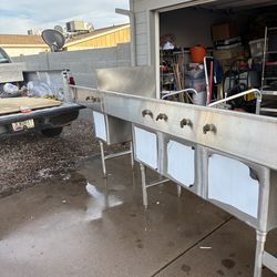 stainless steel board compartment sink