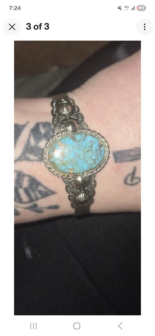 Silver 925 Authentic Turquoise Native Cuff Link