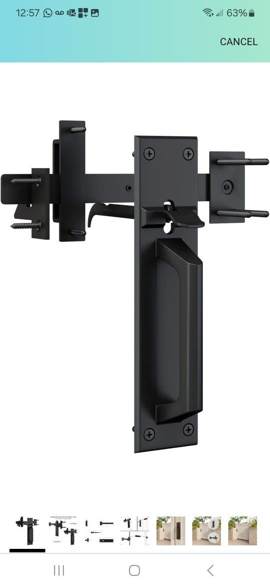 Sdstone Gate Latch Heavy Duty for Wooden Fence,Aluminum Two Sided Gate Latch for Outdoor Fence, Door Latch Gate Hardware for Garden Farm(Black