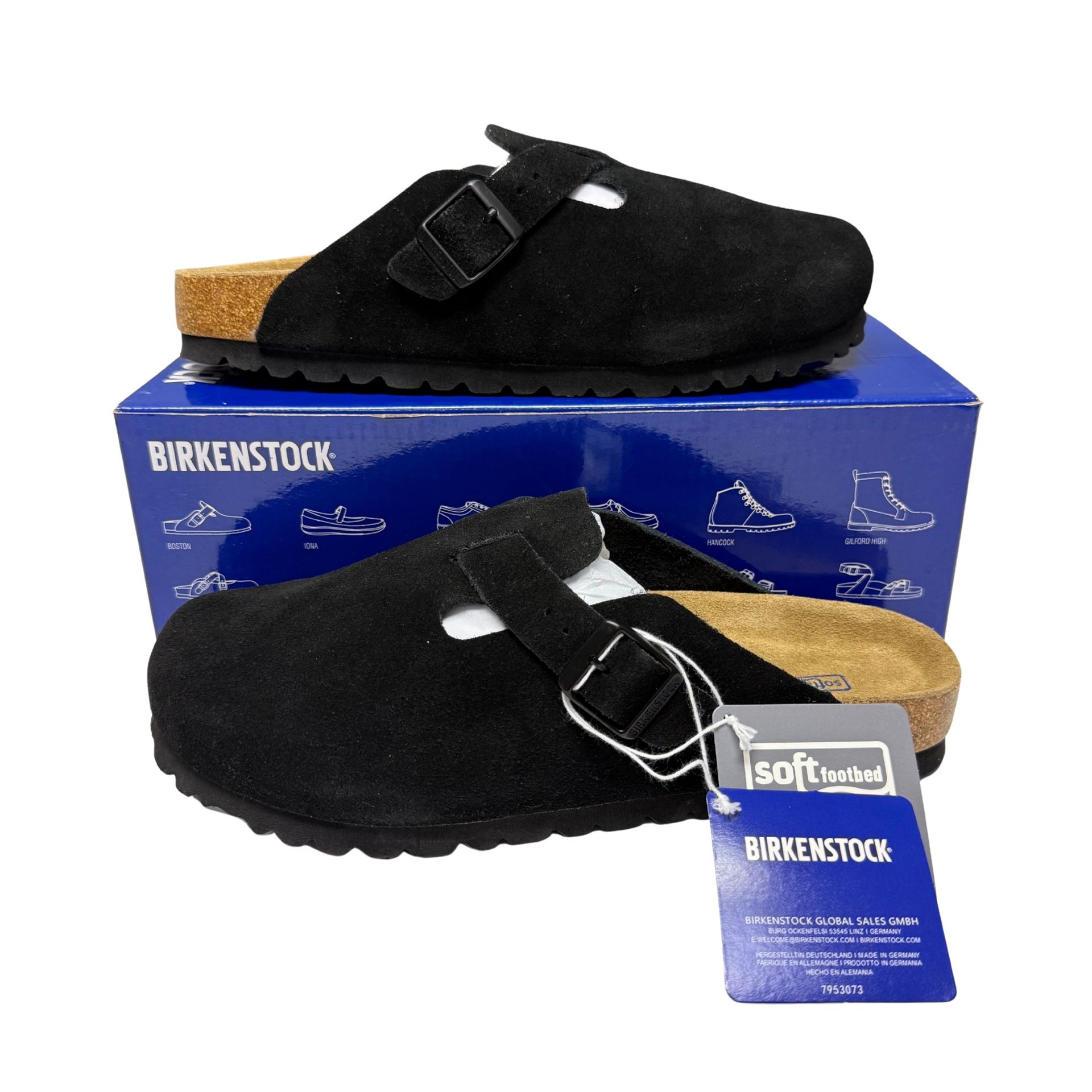 Birkenstock Clog Black Suede Narrow Footbed Authentic
