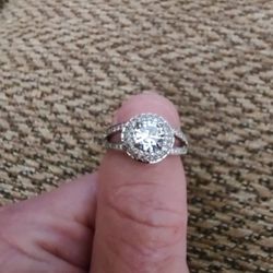 STERLING SILVER, CZ  RING.  SIZE 9. NEW. PICKUP ONLY.