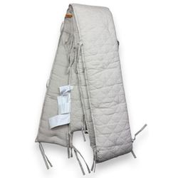 Pottery Barn Kids Belgian Flax Linen Quilted Crib Bumper Neutral Flax