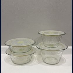 Princess House Contenedores Redondos de Vidrio con Tapas