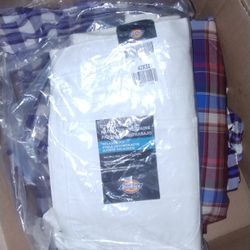 Box Of New XL And XXL Shirts N All Whites Dickies 