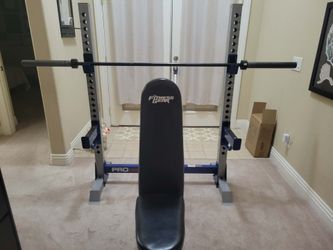 Fitness Gear Weight Bench(bench Holds 600 Pounds) W/ Olympic bench bar (7ft, 45lb)