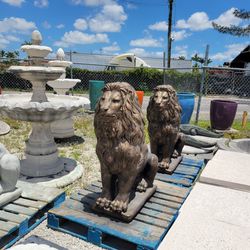 Concrete Large Lion Statue / Cement Garden Lions