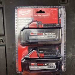 Brand New Milwaukee M18 18-Volt Lithium-Ion High Output 6.0Ah Battery Pack (2-Pack)