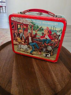 Vintage 1960s The Beverly Hillbillies Metal Lunch Box – Aladdin Industries Red Tin Lunchbox