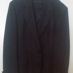 Men's 44L Navy Wool Blend Classic Sportscoat 