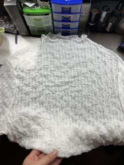 4XL white mesh top