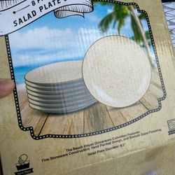 Beach House Stoneware Salad Plates Set of 4