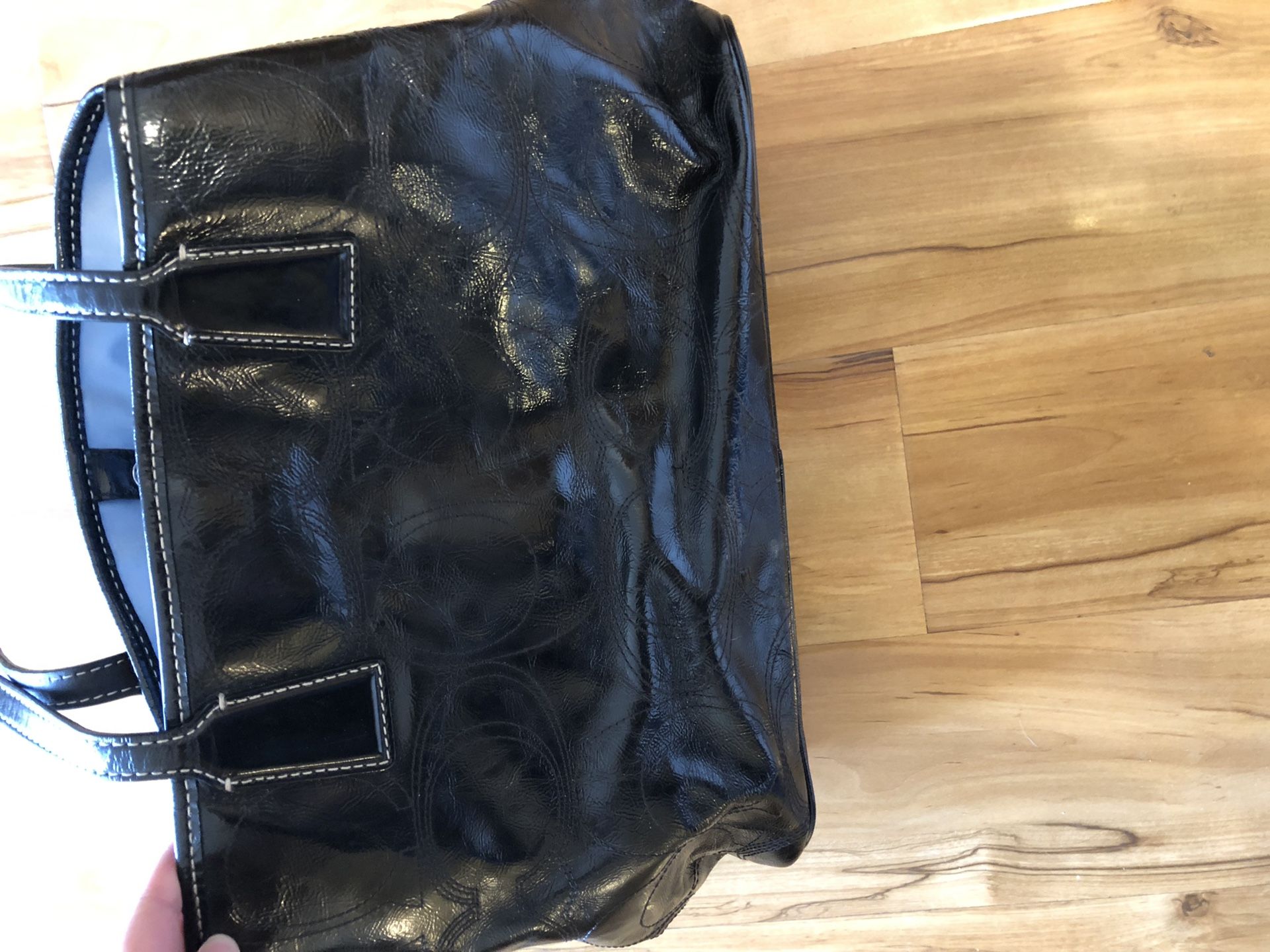 Patent black leather coach bag#E1098 F15658 - Main Image