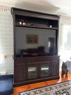 Solid wood entertainment center