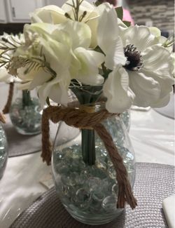 White floral centerpieces