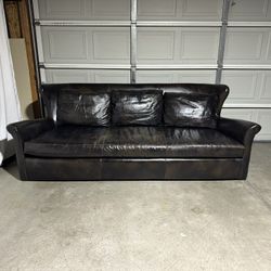 Restoration Hardware Wingback Leather Sofa *Delivery Available*