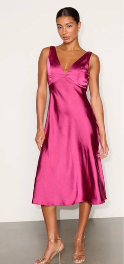 Lulus pink cowl neck formal slip dress