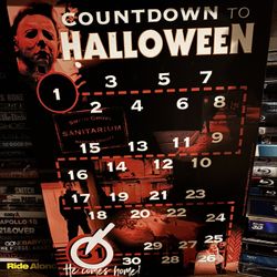 Countdown To Halloween Michael Myers He Comes Home Metal Magnetic Sign Calendar 