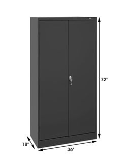 Black metal Storage Cabinet 36x18x72