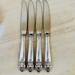 4pc ONEIDA Distinction Silverplate Dinner Knives Hollow HDL Prestige Plate 1951