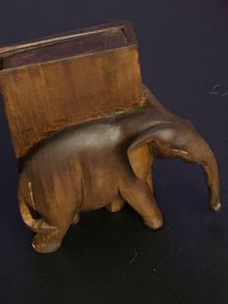 teak elephant book ends