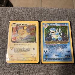 Classic Pokémon Cards. Blastoise And Dark Raichu 