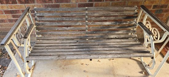 Outdoor Garden Bench with Metal Frame