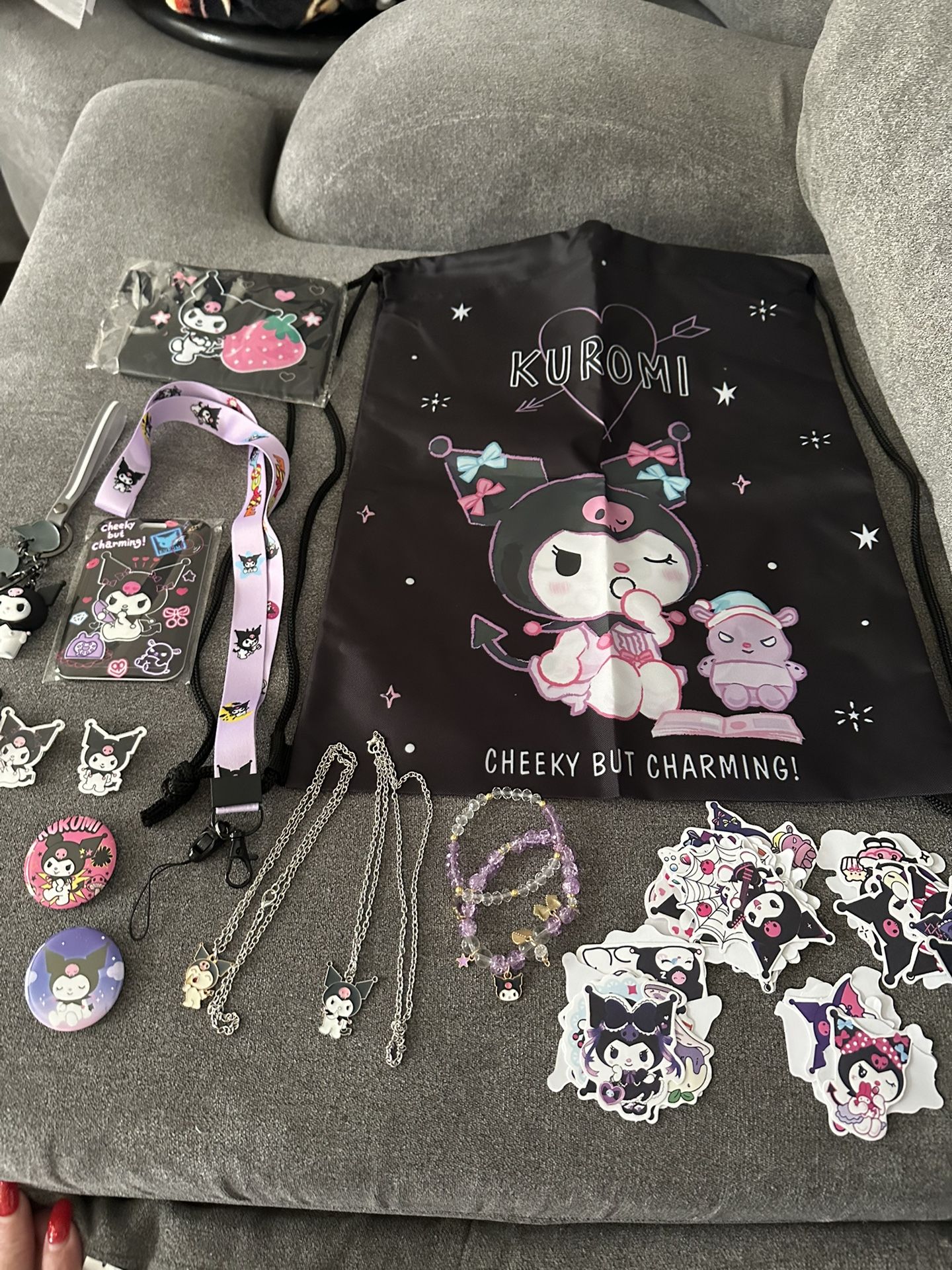 New Kuromi Drawstring Backpack, And All Accessories Included