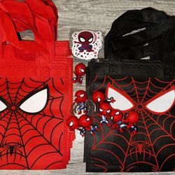 12 Spider-Man Goodie Bags Happy Birthday With Spider-Man Figures 
