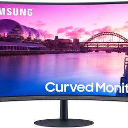 SAMSUNG 27-Inch S39C Series FHD Curved Gaming Monitor, 75Hz, AMD FreeSync, Game Mode, Advanced Eye Comfort, Frameless Display, Built in Speakers, Slim
