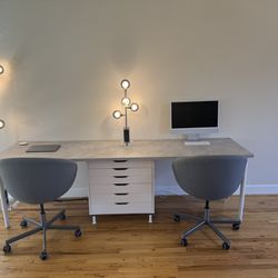 IKEA Double Desk And Chairs 