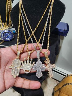 Rope Chain And pendant Gold plated 