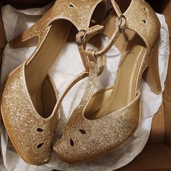 Gold Glitter Shoes 