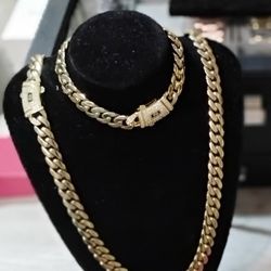 14mm Chain And Bracelet  28inch  7.5 Inch 