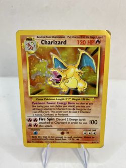 Pokemon Base Set Charizard 4/102 Holo Unlimited WOTC Vintage HP RARE grail Zard