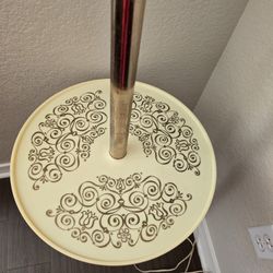 Vintage MCM 1960s RARE Tension Pole Lamp With Table 