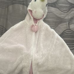 Little Girls Unicorn Wearable Hooded Wrap 