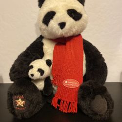 Panda Bear 19" large 2001 Smithsonian Natl Zoological Park with baby